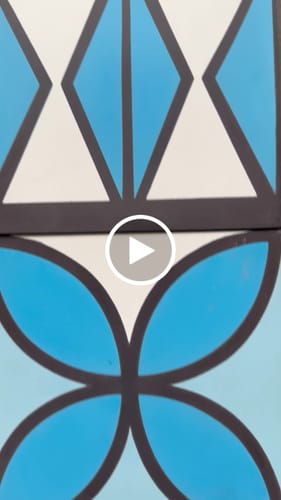 Tapa Blue Montage 8 Square Cement Tiles by Shag