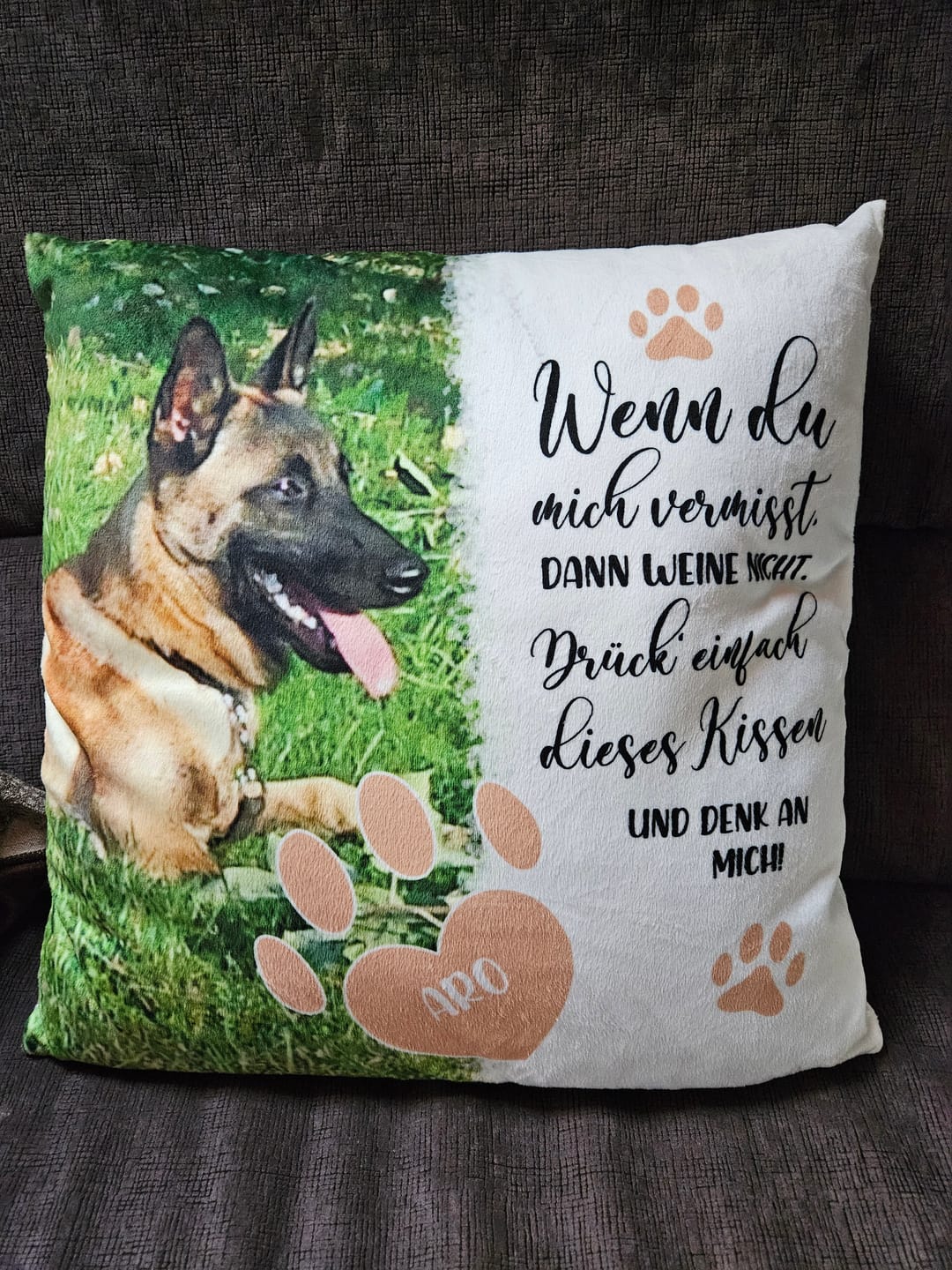 Customer photo review of Wenn du mich vermisst - Individuelles Kissen