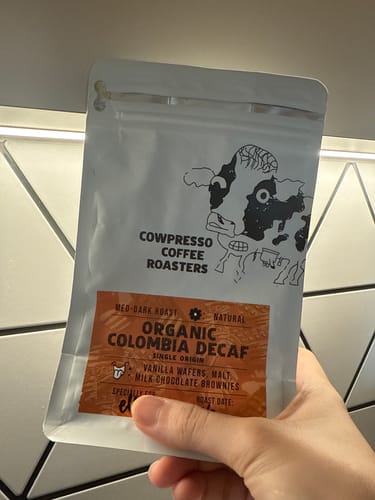 Customer photo review of Organic DECAF Colombia Maragogipe
