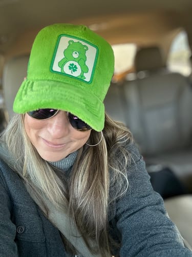 Customer photo review of OVERLORD X Care Bears:  Good Luck Bear Trucker Cap