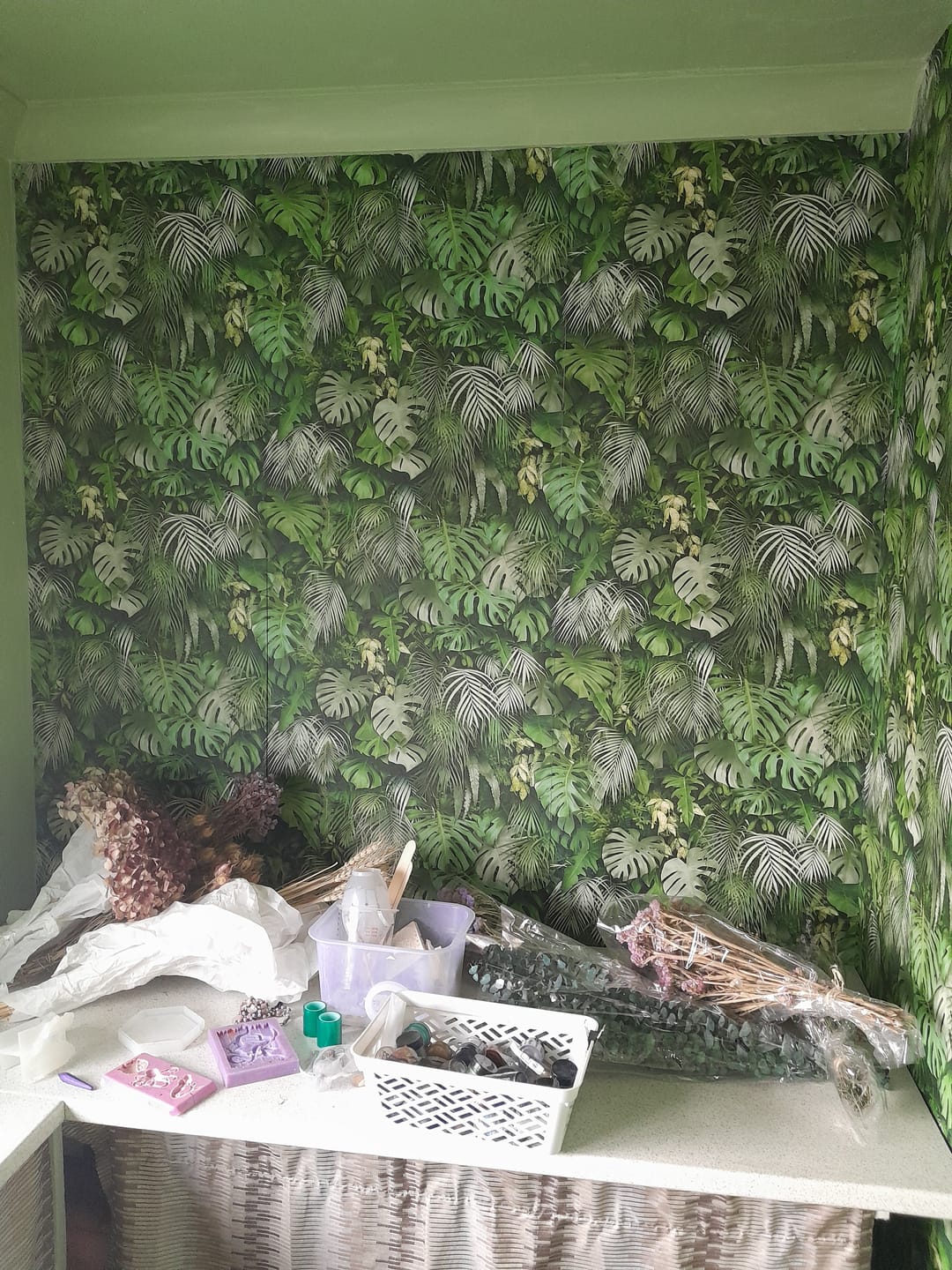 Customer photo review of Monstera Jungle Wallpaper - Green - Non Woven
