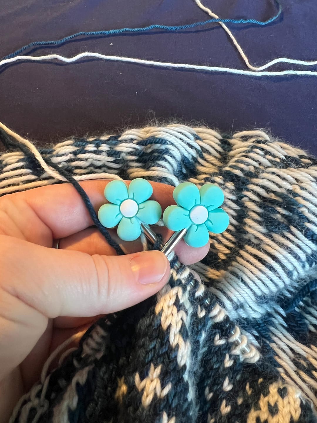 Customer photo review of Flower Silicone Stitch Stoppers - Set of 2