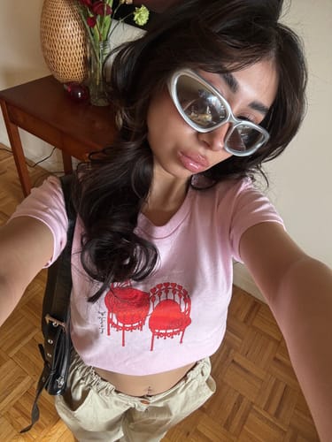 Customer photo review of love seat baby tee