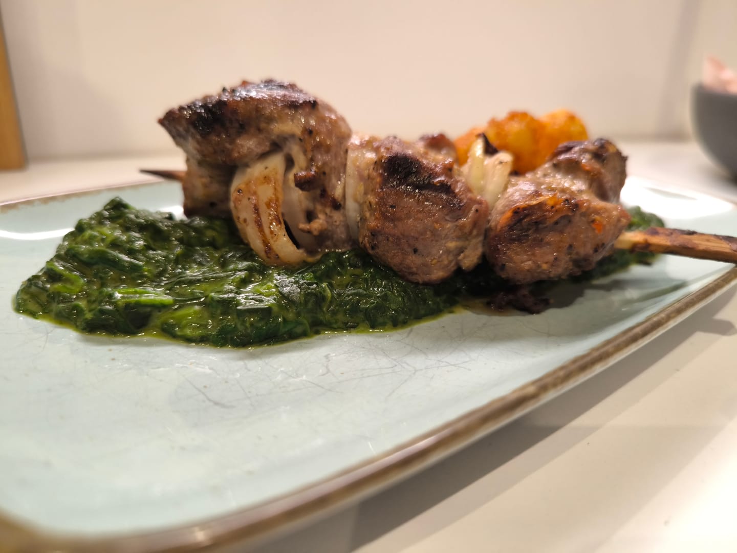 Customer photo review of Lamm-Schaschlik Knoblauch-Pfeffer – würzig mariniert aus der Keule | mySchaschlik