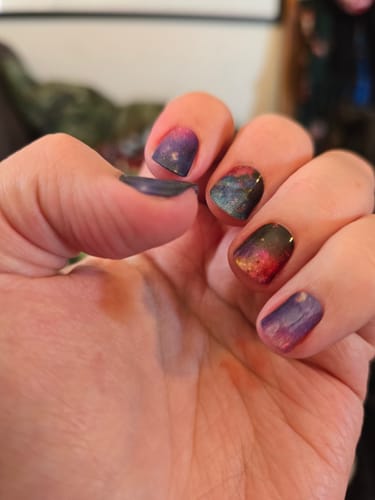 Customer photo review of Galaxies | Super Jellies DIY Hard Semi Cured Gel Nail Wraps