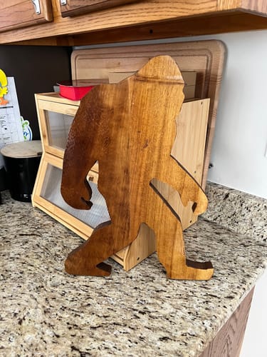Customer photo review of 16x12" Bigfoot / Yeti / Sasquatch Silhouette Acrylic Router Template