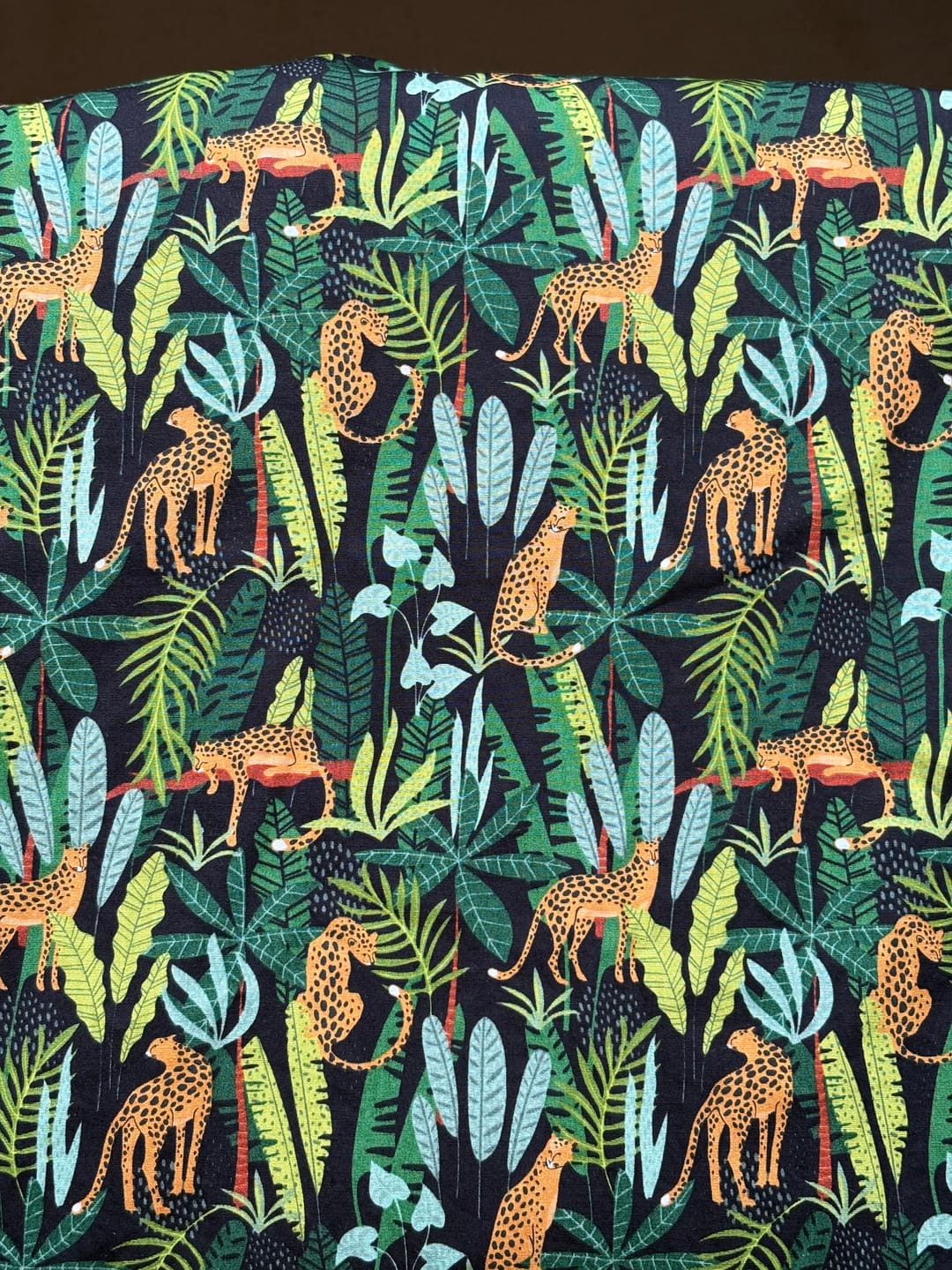 Customer photo review of Jungle Leopards Rose & Hubble Cotton Poplin Fabric