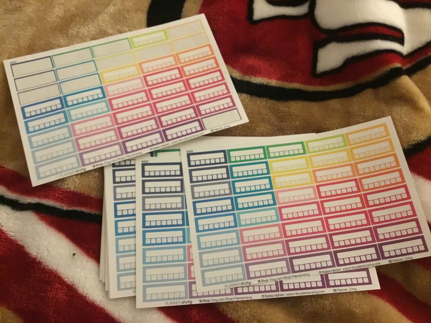 Customer photo review of Habit Tracker Planner Stickers - 1.5 x 1 Inch - Bills Goals Health Fitness Tracking Stickers - 40 Stickers / 1 Sheet (#6035)