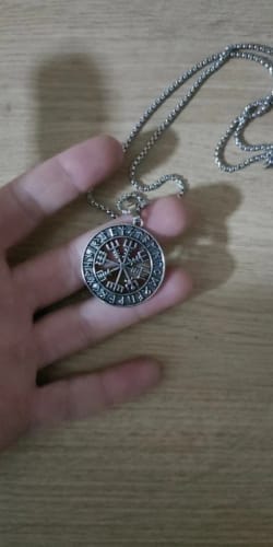 Customer photo review of Vegvísir Necklace – The Viking Compass of Protection