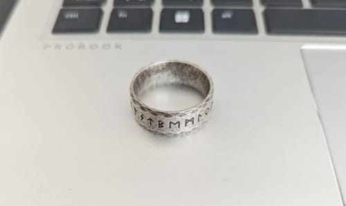 Customer photo review of Rune Rings – Symbols of Ancient Power
