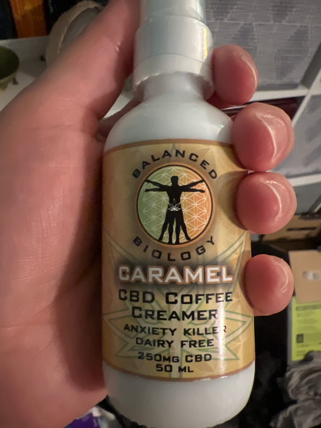 Customer photo review of Caramel CBD Coffee Creamer