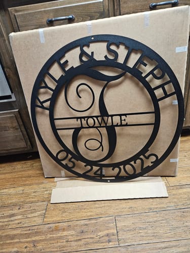 Customer photo review of Elaborate Name - Steel Sign