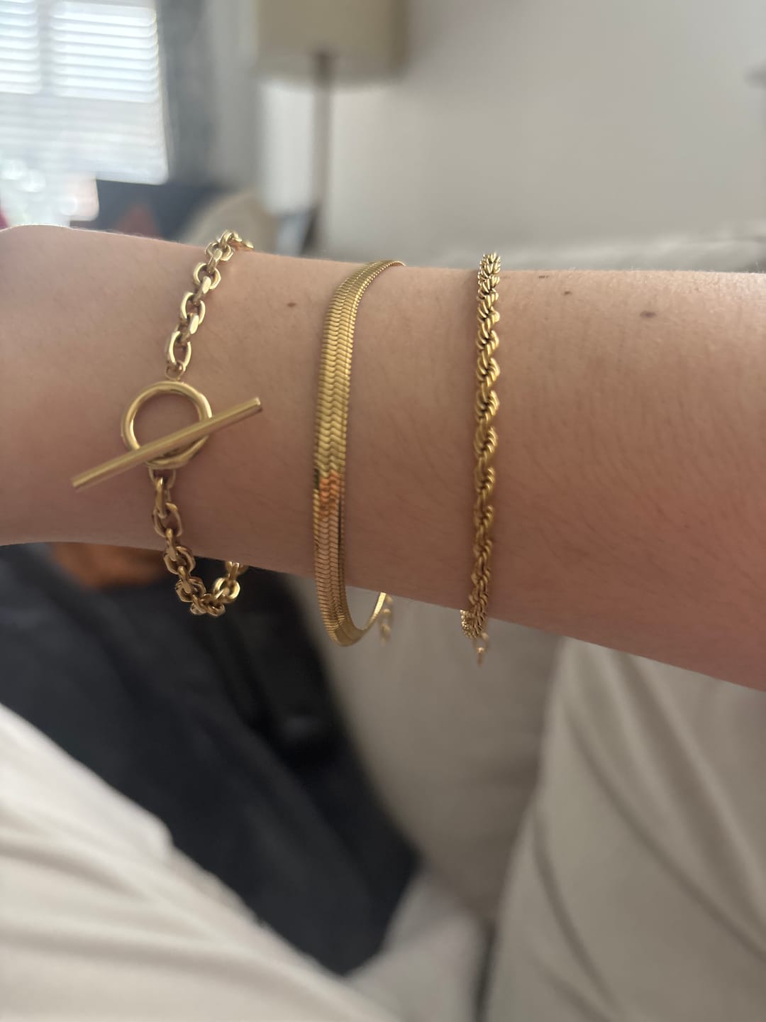Customer photo review of Cuban T Bar Bracelet