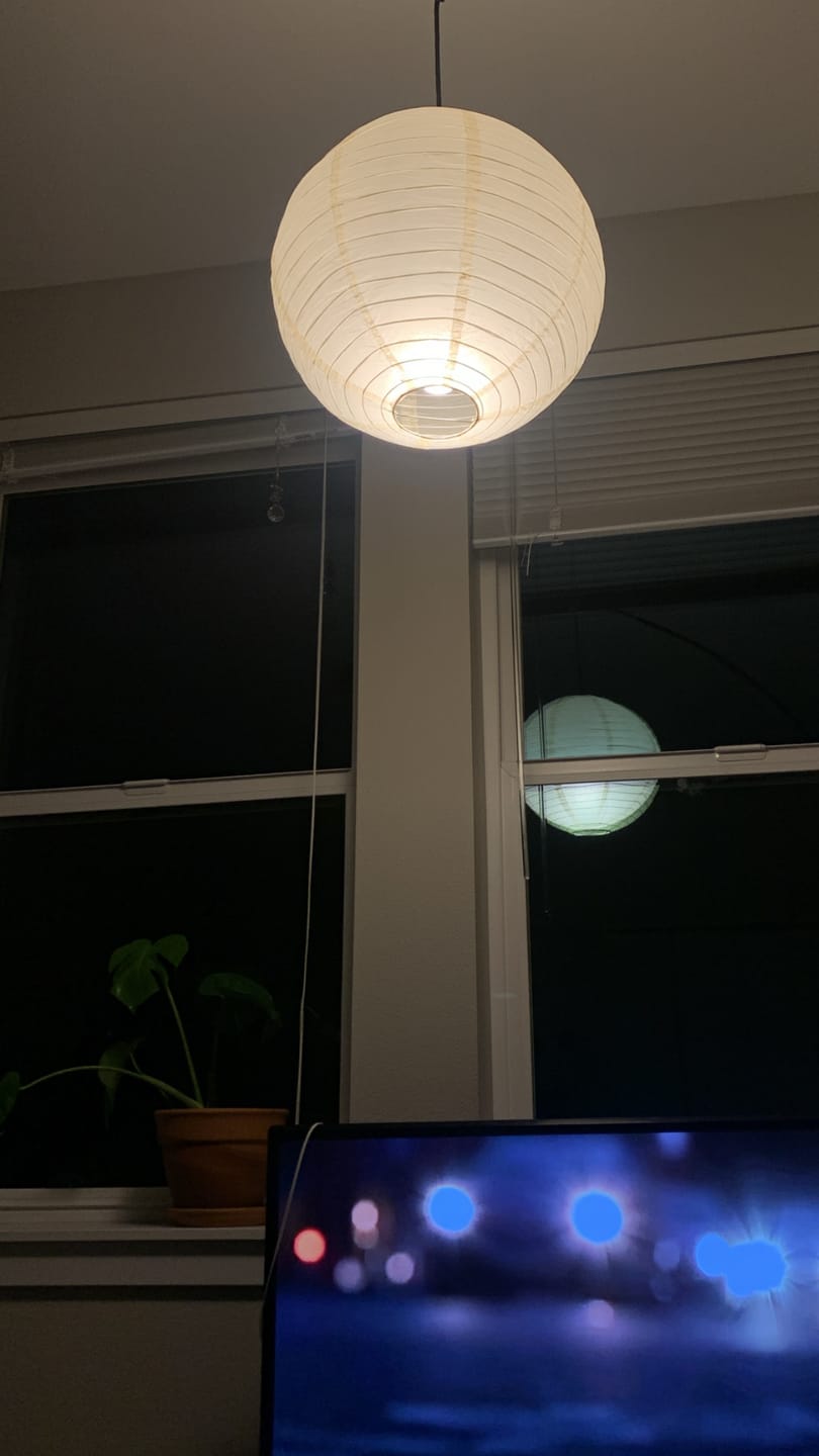 Customer photo review of 16" Ivory Round Paper Lantern, Even Ribbing, Hanging Decoration