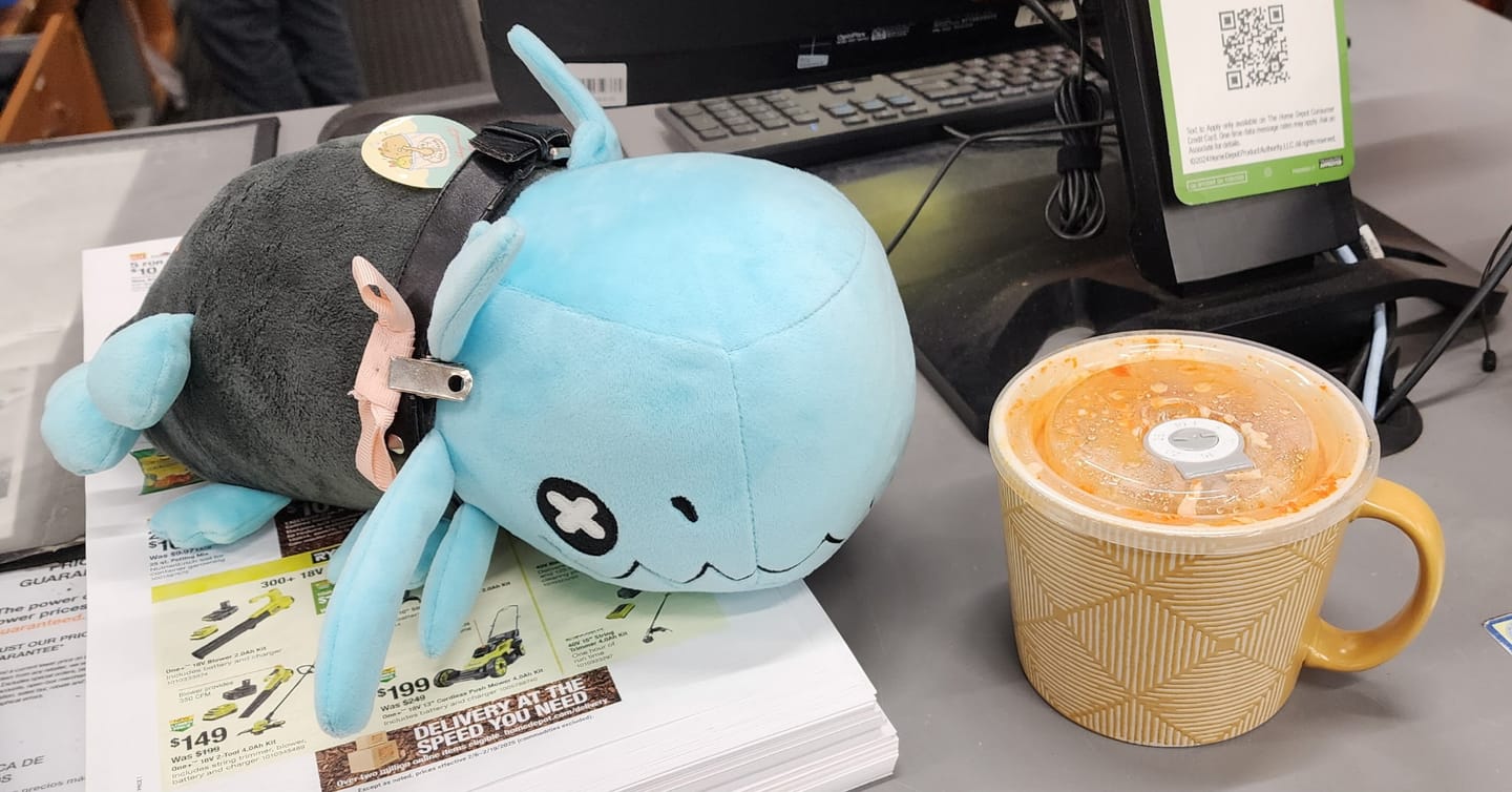 Customer photo review of Rain World - Glowing Blue Lizard Plush