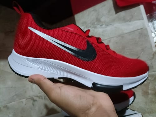 Customer photo review of Paq 6 Pares Tenis 025 Rojo Negro Plata 25/28