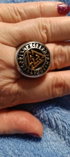 Customer photo review of Valknut Ring – Symbol of Odin’s Chosen