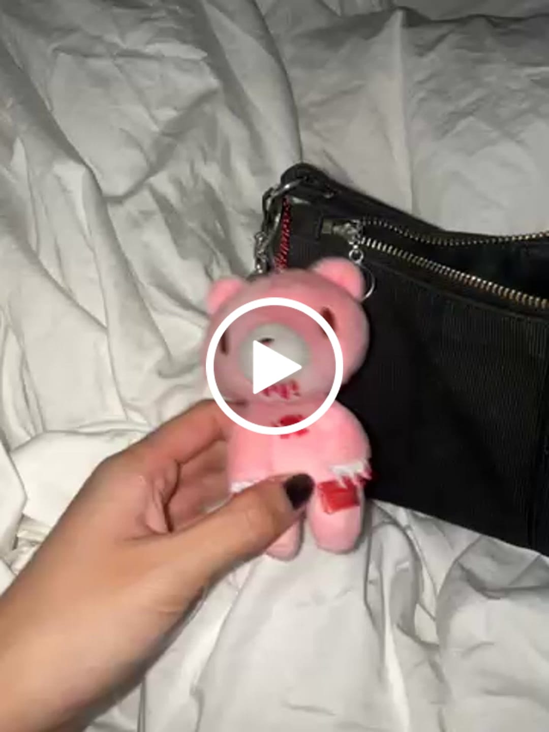 Customer video review of Mini Pink Messy Gloomy Ballchain Plushie
