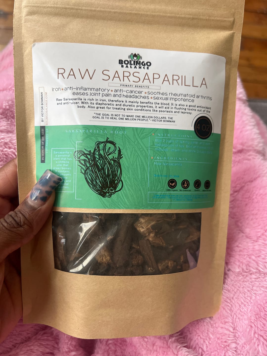 Customer photo review of RAW SARSAPARILLA