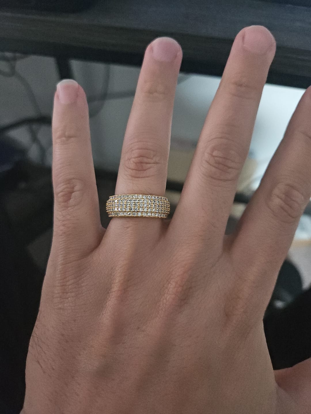 Customer photo review of 5 Row Paved Ring - Gold