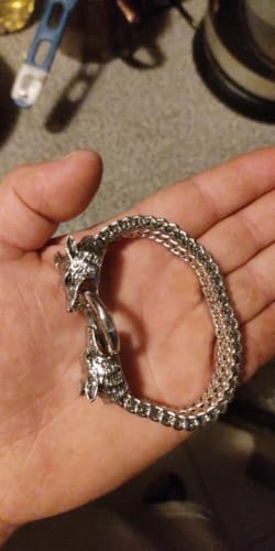 Customer photo review of Geri & Freki Bracelet – The Wolves of Odin