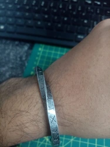 Customer photo review of Elder Futhark Rune Bracelet – A Viking’s Talisman