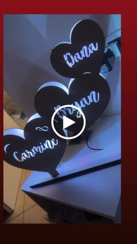 Customer video review of Lampada Cuore Mio Personalizzata con Nomi della Famiglia o Coppia