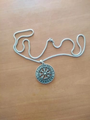 Customer photo review of Vegvísir Necklace – The Viking Compass of Protection
