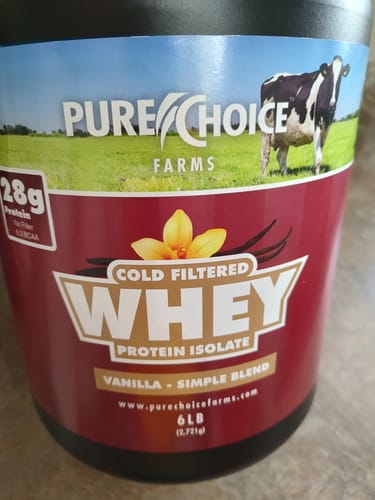 Customer photo review of Whey Protein Isolate with Organic Vanilla