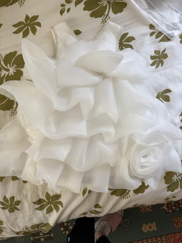 Customer photo review of Baptism Dresses Baby Girl Princess Dress Summer White Puffy Girl Dress Christening Dress