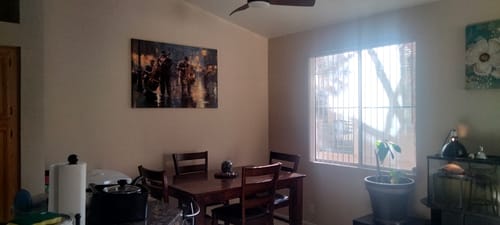 Customer photo review of Afro Abstract Jazz Music Canvas Print - African American Wall Art - Colorful Framed Posters for Home and Office Decor