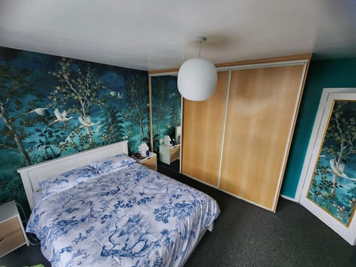 Customer photo review of Midnight Canopy Blue Hybrid Wallpaper Mural (Arboretum Collection)