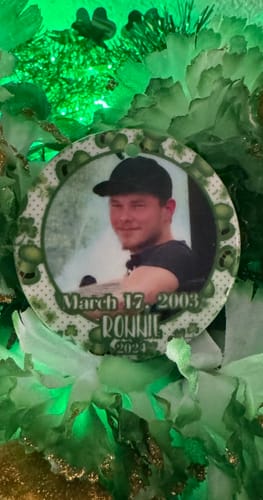 Customer photo review of Personalized Photo Upload St. Patrick’s Ornament, Irish Small Tree Decoration and Gift
