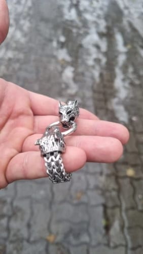 Customer photo review of Geri & Freki Bracelet – The Wolves of Odin