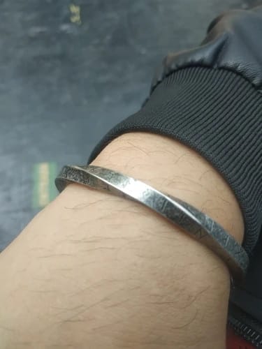 Customer photo review of Elder Futhark Rune Bracelet – A Viking’s Talisman