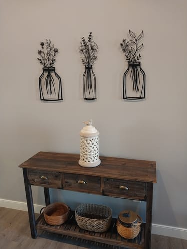 Customer photo review of Metal Flower Vase Wall Art (3 pieces)