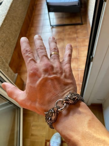 Customer photo review of Geri & Freki Bracelet – The Wolves of Odin