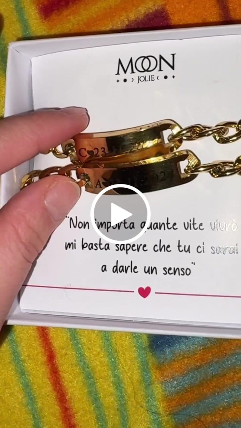 Customer video review of Coppia di Bracciali Amore Eterno Personalizzati con incisione
