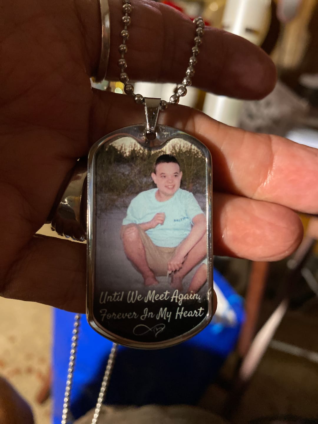 Customer photo review of Forever In My Heart Men's Dog-tag Necklace