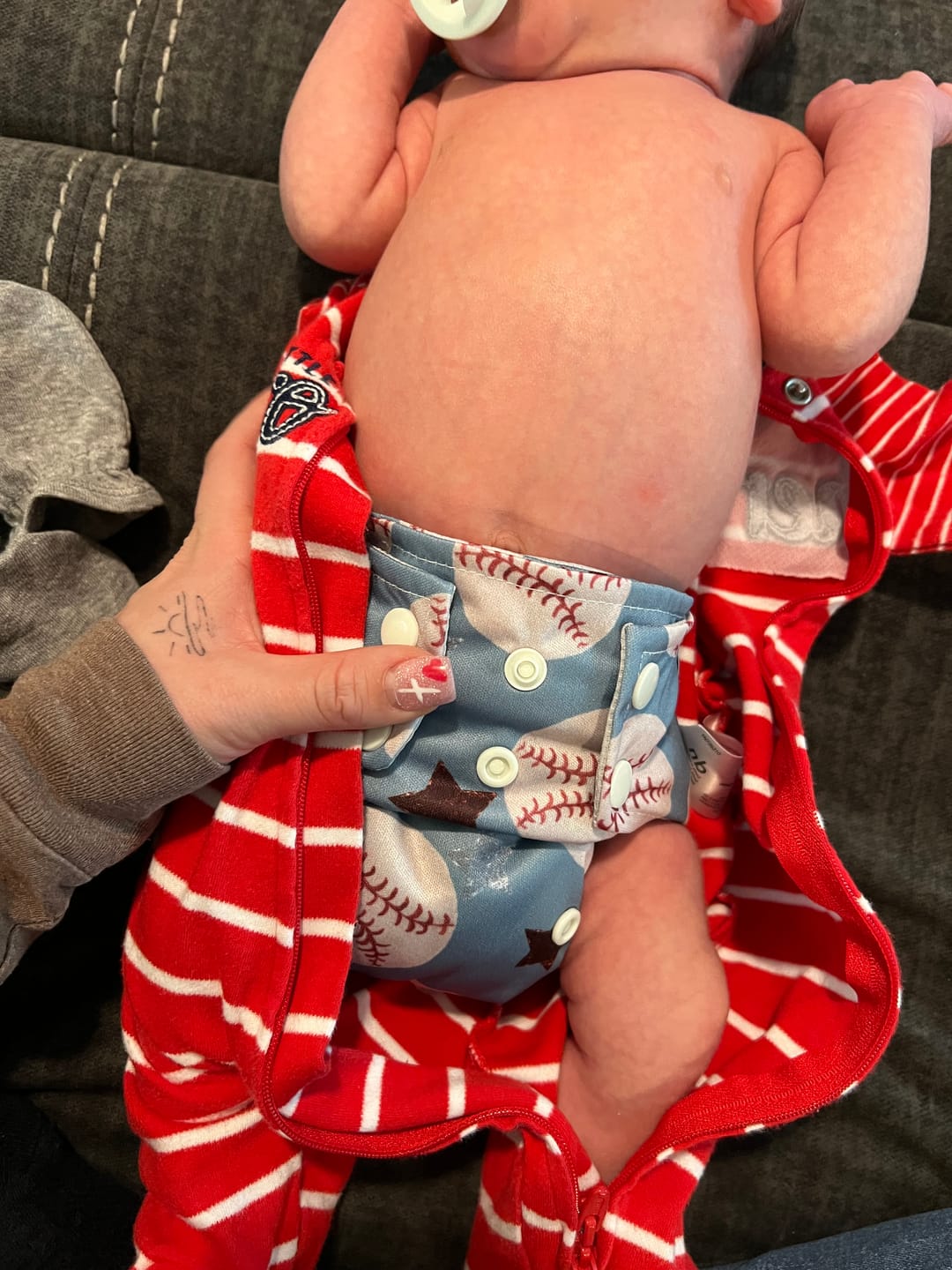 Customer photo review of Tiny Tushies Newborn AIO Cloth Diaper