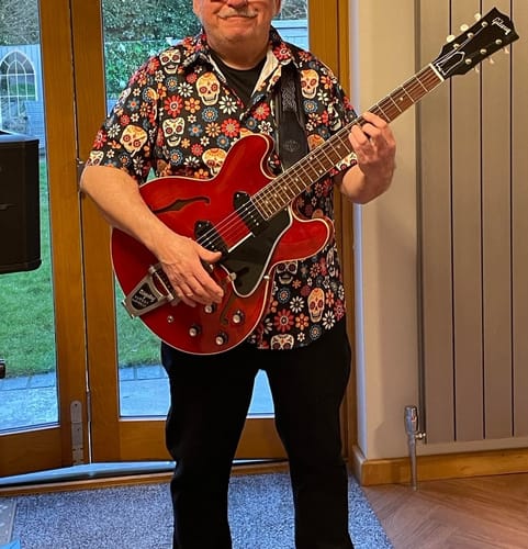 Customer photo review of Men's Sugar Skull Punk Rock Holiday Cool Beach Short Sleeve Summer Shirt