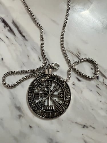 Customer photo review of Vegvísir Necklace – The Viking Compass of Protection