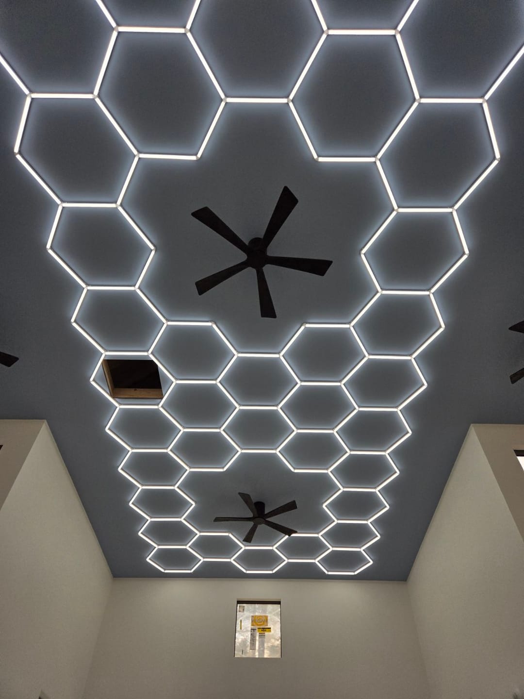 Customer photo review of Dimmable Hexagon Lights | Hex Garage