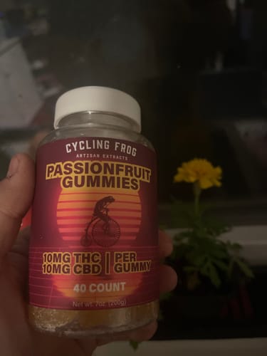 Customer photo review of Passionfruit Gummies, 10mg THC + 10mg CBD
