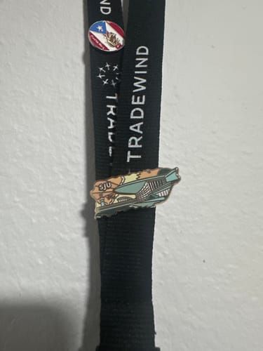 Customer photo review of Airport Enamel Pin | SJU - Puerto Rico