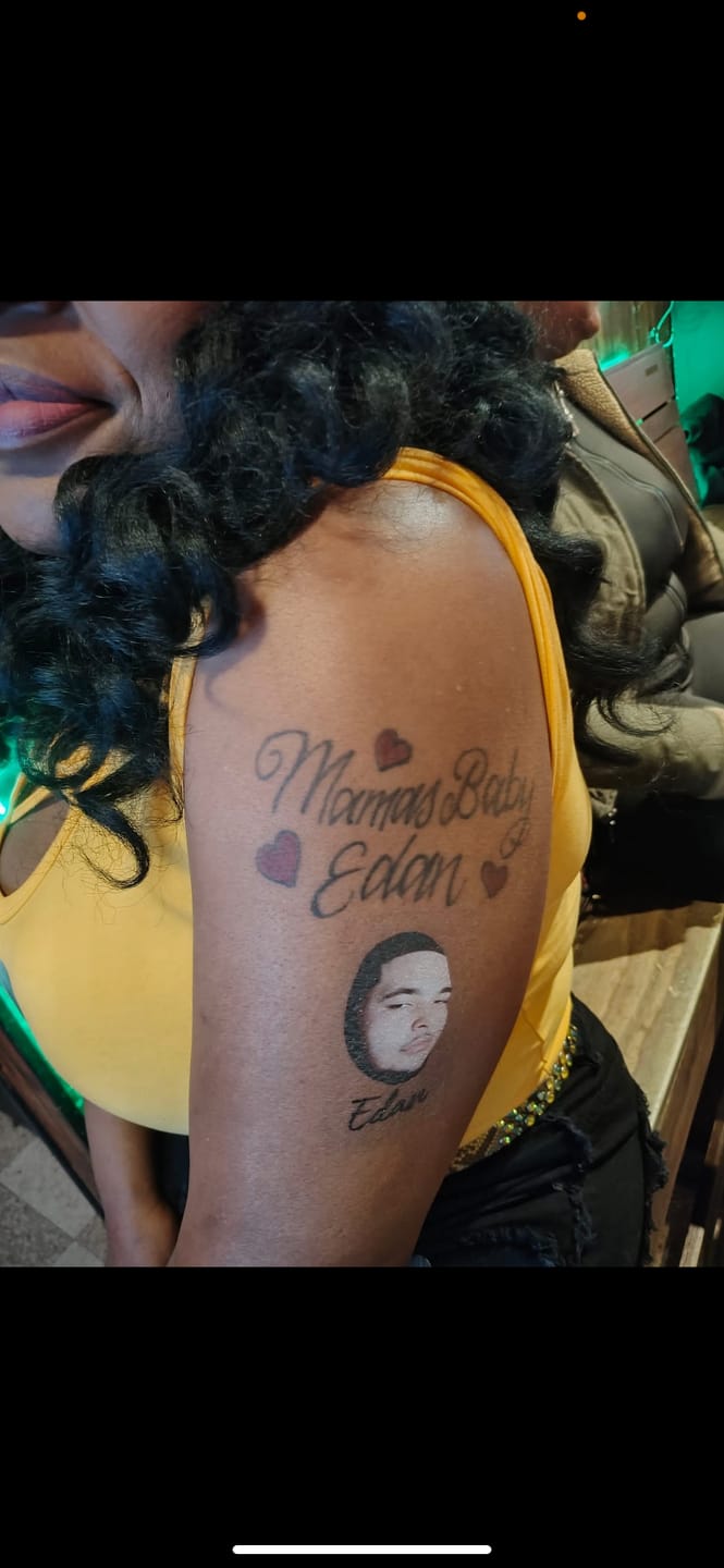 Customer photo review of Face Cut-Out Photo with Text Temporary Tattoo
