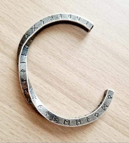 Customer photo review of Elder Futhark Rune Bracelet – A Viking’s Talisman