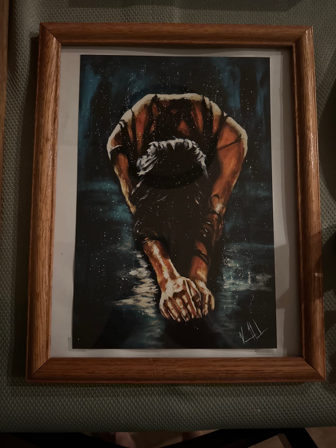 Customer photo review of The Art of Surrender - Teal Background
