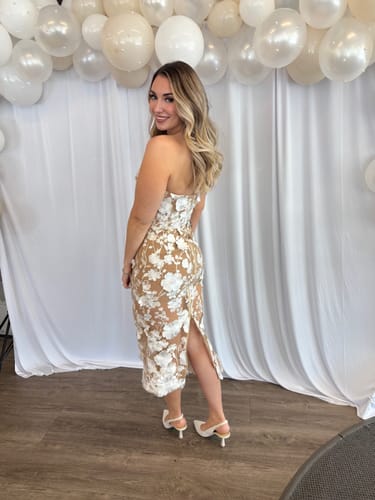 Customer photo review of Jasmine Blanc Midi Dress by Bronx and Banco