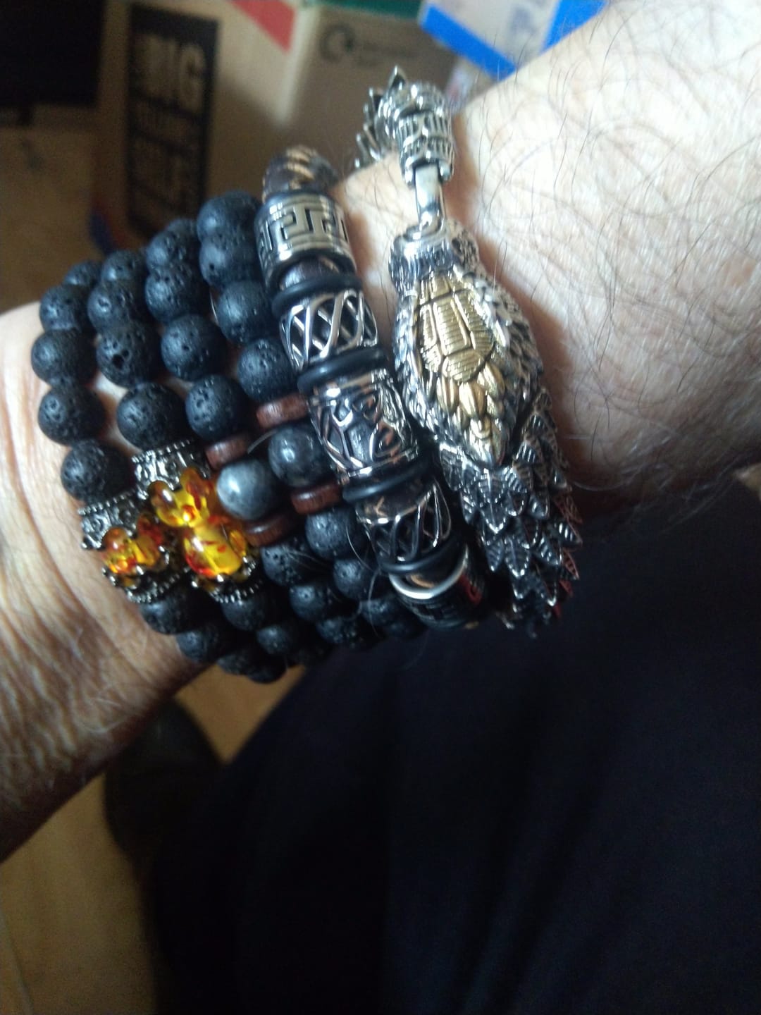 Customer photo review of JÖRMUNGANDR - The World Serpent Bracelet | Handcrafted Stainless Steel Viking Jewelry